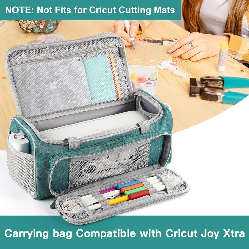 LEFORZ Carrying Case Compatible with Cricut Joy Xtra Smart Cutting Machine(13.7''L x 6.2''W x 5.9''H),Protable Storage Bag with Shoulder Strap Compatible with Cricut Joy Xtra Accessories,Cricut Tools,Green - Image 2